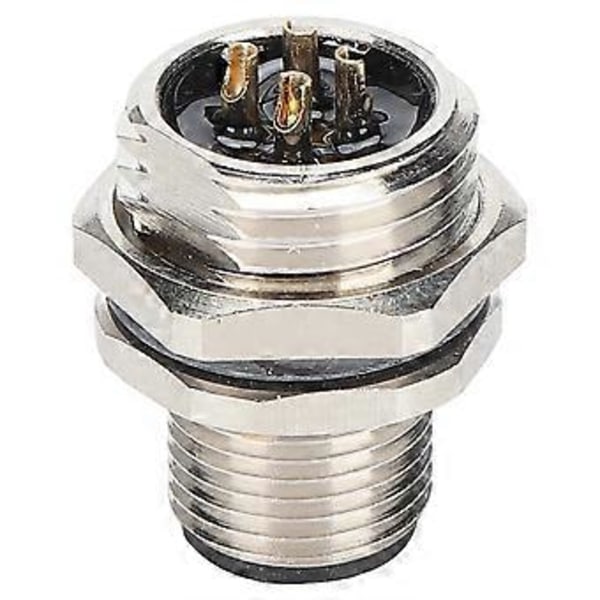 M12BP4 M16 Gängad Panelmonterad Sockel M12 IP67 Vattentät Kontakt 4-pin Plug Adapter
