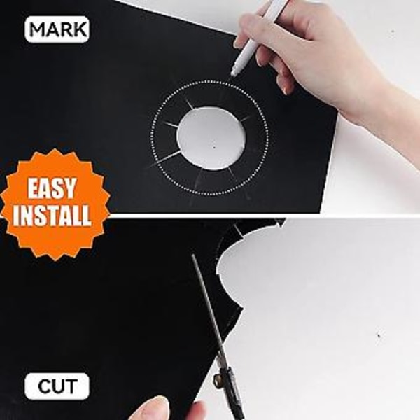 2 stk. 63,5 cm Komfyrdeksler for Spalter, Klippbare Komfyrdeksler, Non-stick PTFE Vaskbare Komfyrbeskyttere