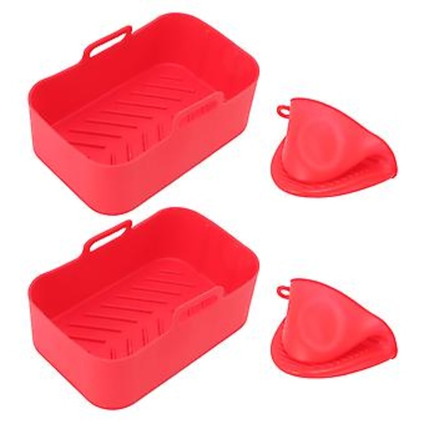 Fritös Silikonform för Ninja D Foodi Q, 2-pack Rektangulär Fritös Silikon Rektangulär Fritös Silikonform Fritösinsatser Silikonform Förbättrade Funktioner