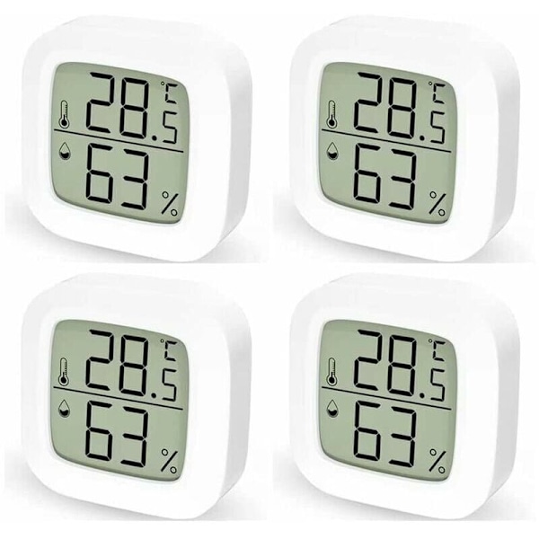 Indoor Home Thermometer Set of 4 Digital Thermometer Hygrometer, Digital Thermometer for Bedroom