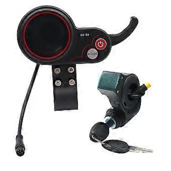 Qs-s4 36v-60v Tumgasreglage LCD-Display+3-stifts Tändningslåsnyckel För Zero 8 9 10 8x 10x Elscooter