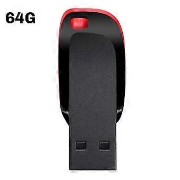 Pieni suurikapasiteettinen nopea USB-muistitikku 2.0 64G musta avaimenperämuistitikku 64G tallennusmuistitikku