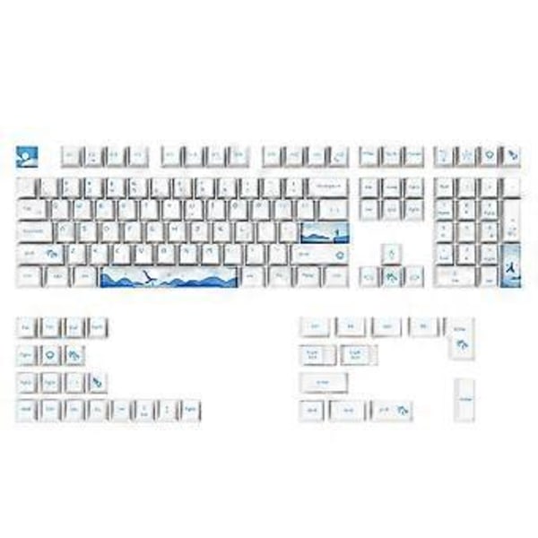 108 Tangenter Delfin Spel Tangentknappar PBT 5 Sidor Färgsublimering Tangentknapp Cherry Profil för Tangentknappar 6.25 7U för Mekaniskt Tangentbord
