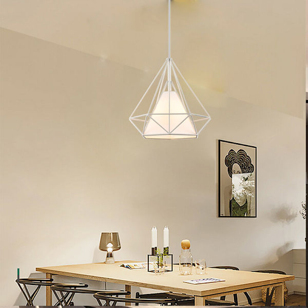Vintage takpendel i metall, geometrisk ljuskrona, lampskärm, justerbar hängande lampa