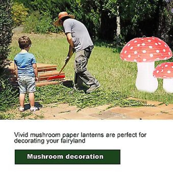 3 st Svampformade Papperslyktor För Skog Djungel Tema Födelsedag Hängande 3D Svampdekoration