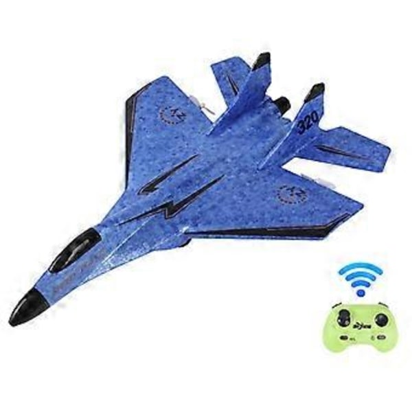 RC Flygplan med Ljus Modellflygplan EPP Skum Fighter Uppladdningsbart Glidflygplan