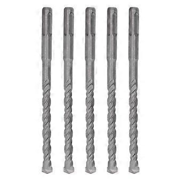 5 stk. rotationshammerbor 160 mm længde 2 flute selvcentrerende karbidspids slagboremaskiner til mursten sten beton 10 mm/0,39 tommer
