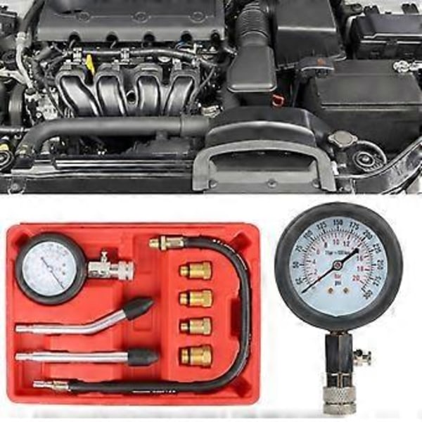 Cylinderkompressionstestare Kit Motor Cylinder Testare Läckagetest Set för Bil