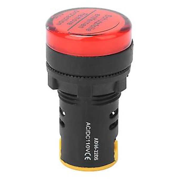 10 stk. BERM LED Strømindikator Lys PC Flammehæmmende Skal 22 mm Diameter 110V AD16-22D/S Rød