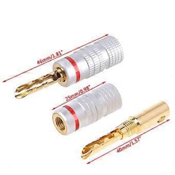 8 st Guldpläterade Koppar BFA 4mm Banankontakt Adapter Högtalarkontakter