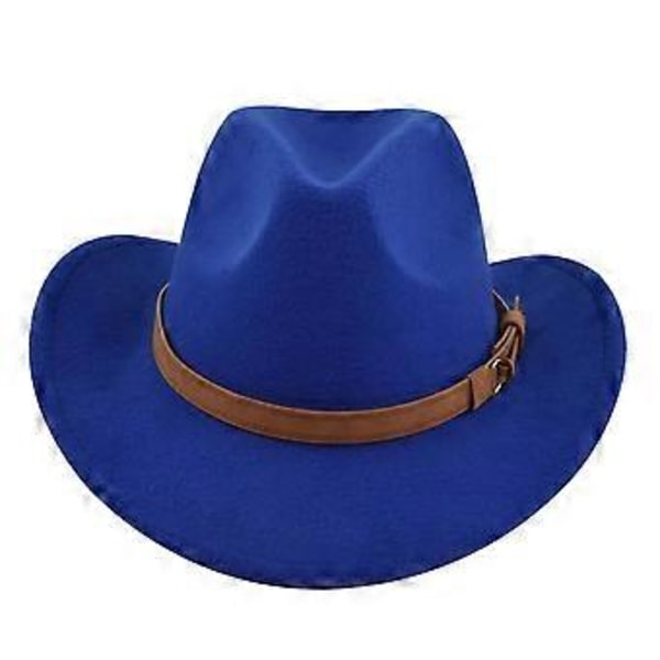 Klassisk cowboyhatt retro jazzhatt nationell stil ullen hatt mässing filthatt retro imitation fårhatt cowboyhatt