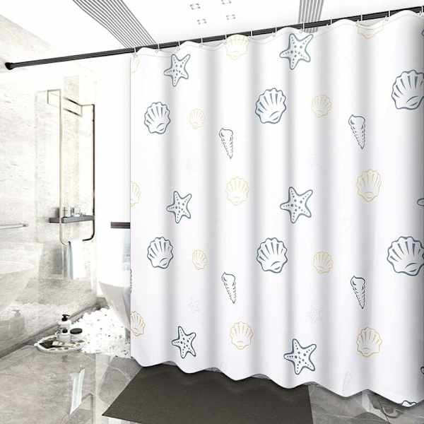 Suojakalvot, pestävät polyesterikylpyverhot, vedenpitävät, homeenestoaineella, antibakteeriset 12 suihkuverhon renkaalla, 180 x 200 cm