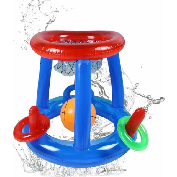 Pool Basketball Hoop - Oppblåsbart svømmebasseng Basketballstativ Flytende basseng Basketball Utendørs Vannspill Sommerfestleker for barn og