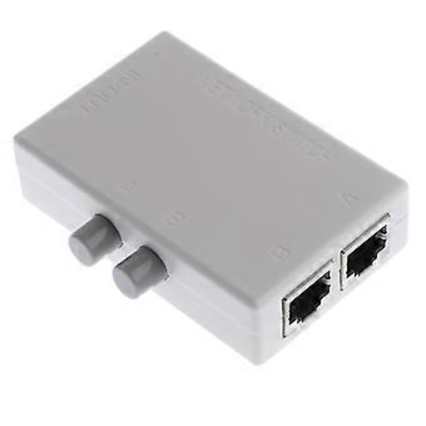 Rj45-2m 2 Portar Internet Nätverksdelning Switch Splitter Väljare Hub Box