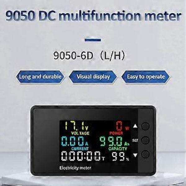 6-i-1 Voltmeter Amperemeter DC 7,5-100V Wattmeter LED Digital Elektrisk Mätare Multifunktionell Spänningsströmsmätare 0-200A