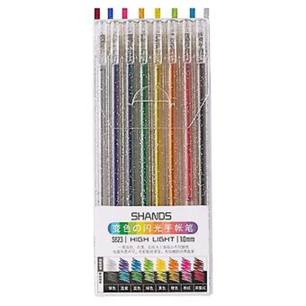 Färgad Glitterpenna, Pennor För Vuxna Målarböcker, Glitterpennor För Barn, Färgad Glitterpenna (8 St)