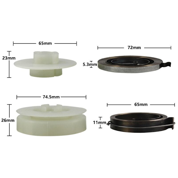 Elektrisk motorsag enkel startreimhjul med 2 fjærer for 4500 5200 5800 45Cc 52Cc 58Cc motorsag reservedeler