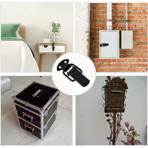 Spännlås 8 st Lever Lock Box Clasp Rostfritt Stål Clasp Hasp Back Hook Clamp Metall Hårdvara Lås Switch Lås För Case Box Verktygslåda