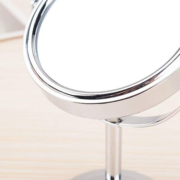 2 stk Series 360 graders rotasjon Europeisk dobbeltsidig skrivebordssminke HD Forstørrelsesglass Metal Vanity