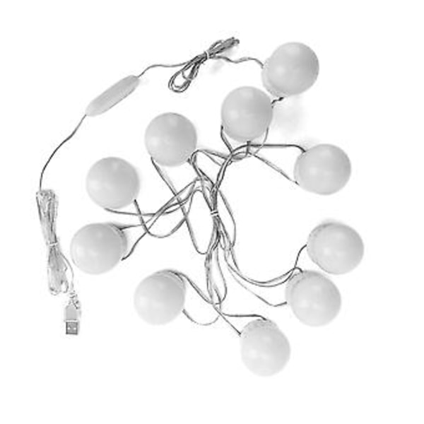LED Sminkespeillys Uttrekkbar Speillampe med Dimbar Lyspærer og USB Strømforsyningsplugg for Sminke