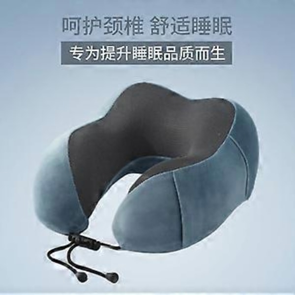 Camelback memory foam U-muotoinen tyyny, kannettava matkatyyny, toimiston lounastauko memory foam hidas palautuva U-muotoinen tyyny, järvensininen 25*28*15cm