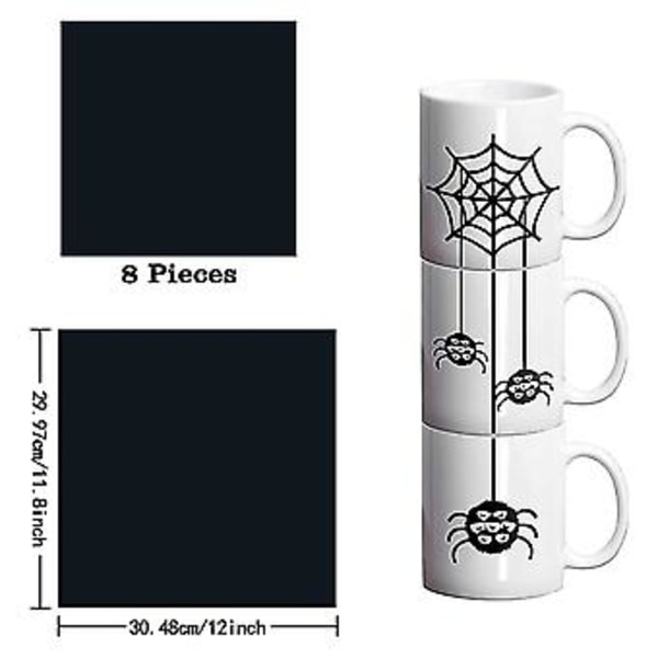 Infusible Ink Transferark Paket För Mug Press, Infusible Ink För Sublimering, 8st 1