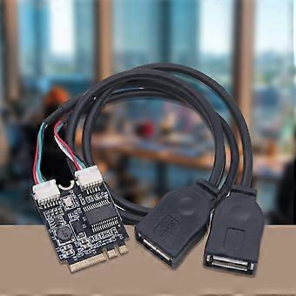 M.2 A+E Nyckel till Dubbel USB 2.0 Dubbel Port Expansionsadapterkort Portabel