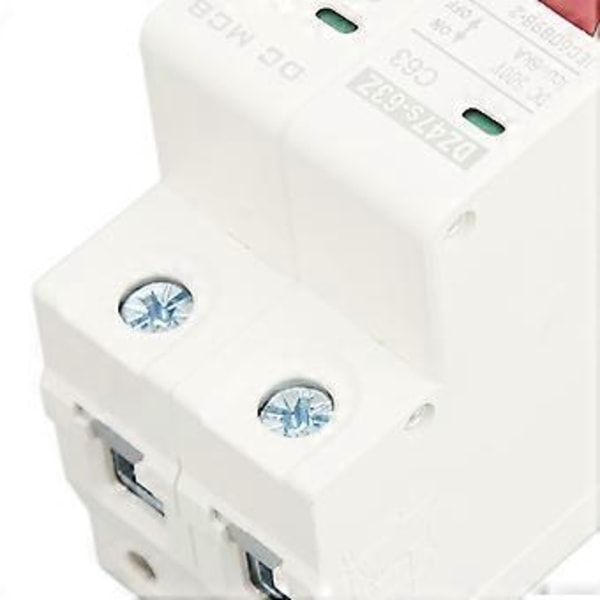 DC Miniatyrbrytare 2P 63A DC500V 6000A Brytförmåga DIN-skenmontering för Solcellsanläggning DZ47s 63Z C63