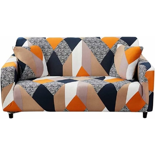 Polyester Sofaovertræk Stræk Elastisk Sofaovertræk Sofa Beskytter 2-Sædet Betræk145x180cm-gitter-Fei Yu