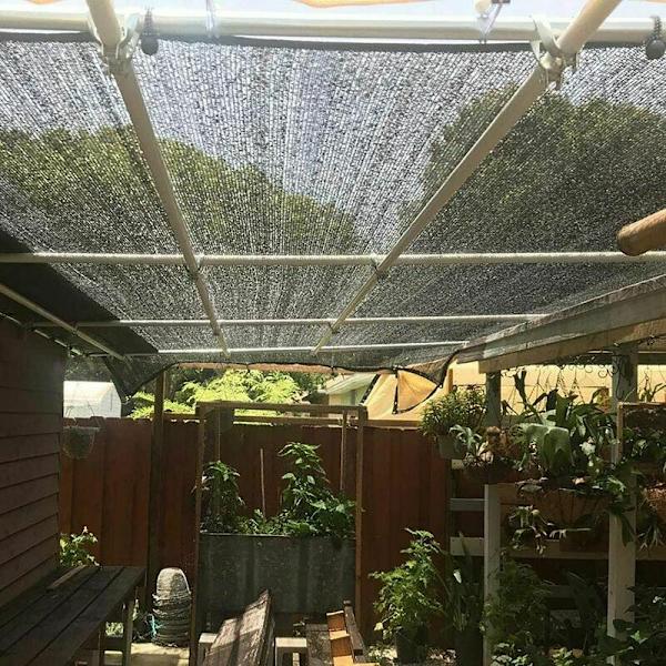 Skyggenet 8 Skyggepinde 80% Styrker Fortykke Skygge Sejl, Drivhuse Vindtæt Netting med Øjer, til Plantedækning/Drivhus/Have/P