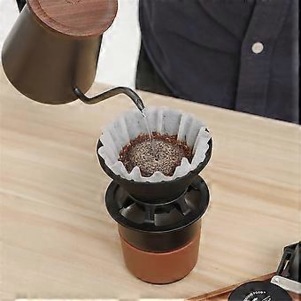 Vikbar kaffefilterhållare i silikon Återanvändbar med hållare Kaffefilterkopp Utrymmesbesparande Vikbar kaffetraktare Utomhus, B