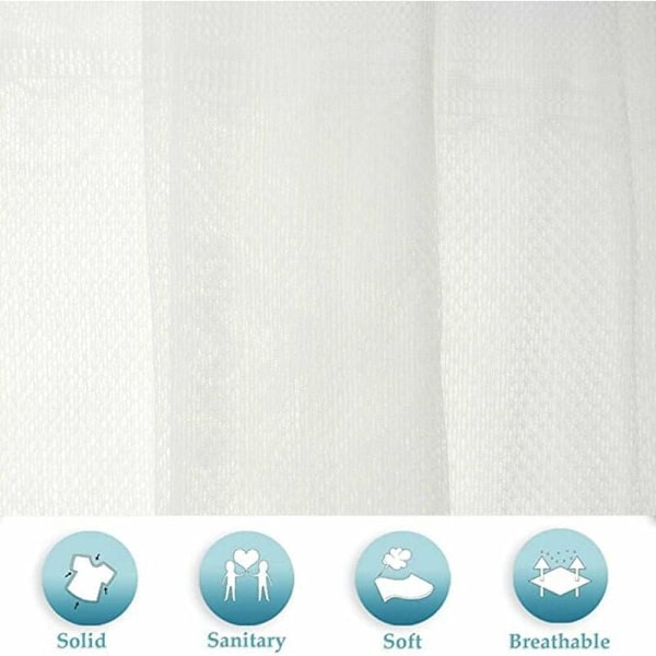 Blonde Dørgardin, 60cm x 180cm Semi Sheer Vindue Voile Gardiner, Broderet Gardin til Hjemmeindretning Stue, Soveværelse, Hvid