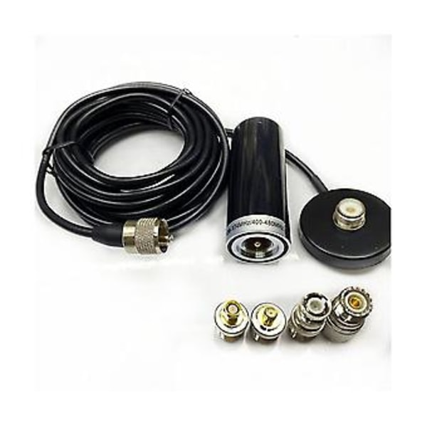 Kjøretøy/bil Mobilradio VHF/UHF Dual Band Antenne 9cm Base Magnetisk Feste BNC Hann 5m Kabel For BC