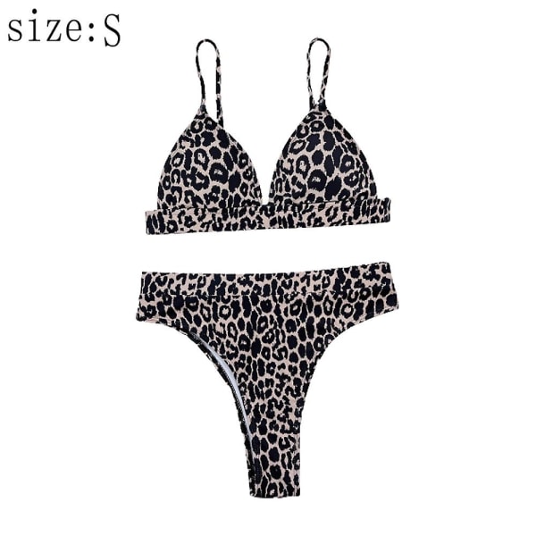 Sommerstrand badedrakt badedrakt dame badedrakt leopard bikini split badedrakt S