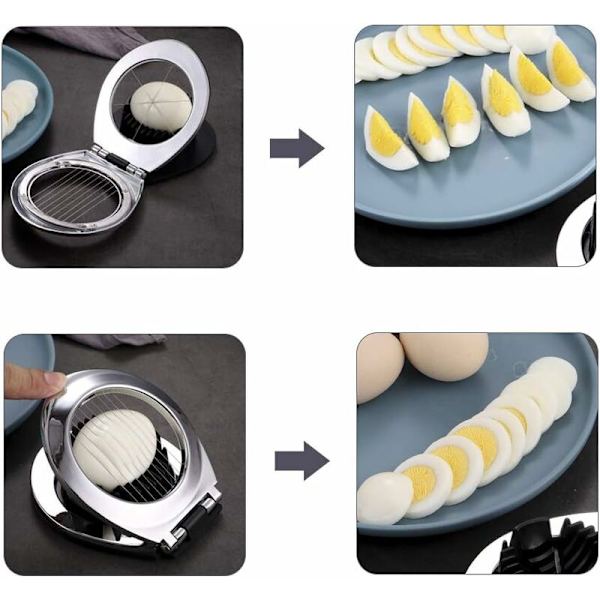 Rustfrit æggeslicer til æg og æg med 2 i 1 holdbare metalskiver