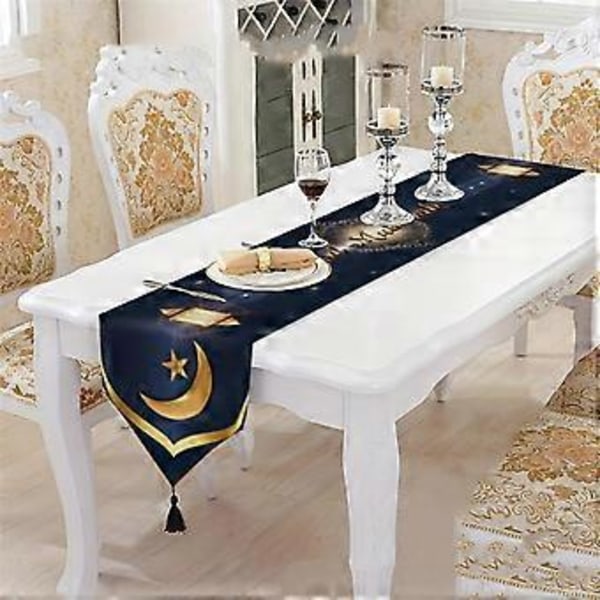 Ramadan Kuu Koriste Pöytälippu, Musta Kultainen Lyhtyfestivaali Perheen Ruokailu Vieras Pöytälippu, Pellava E
