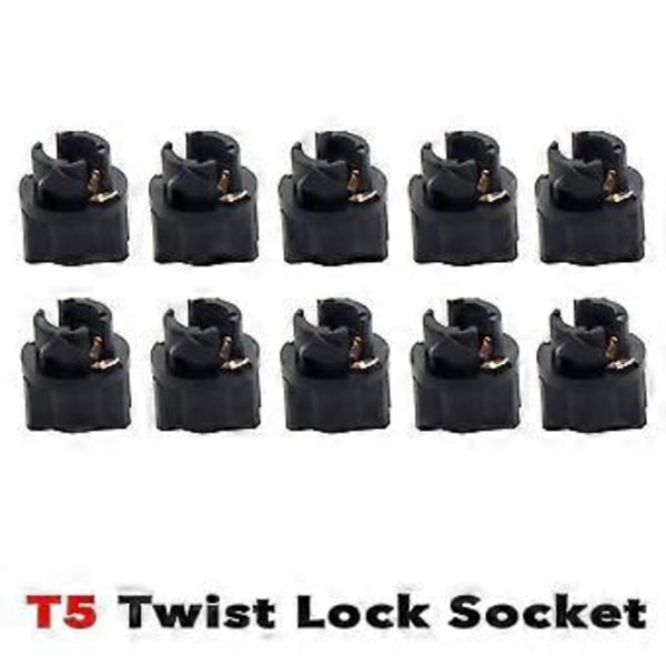 10 st T5 LED Twist Sockel PC47 Instrumentpanel Kluster Ersättningssockel Lamphållare