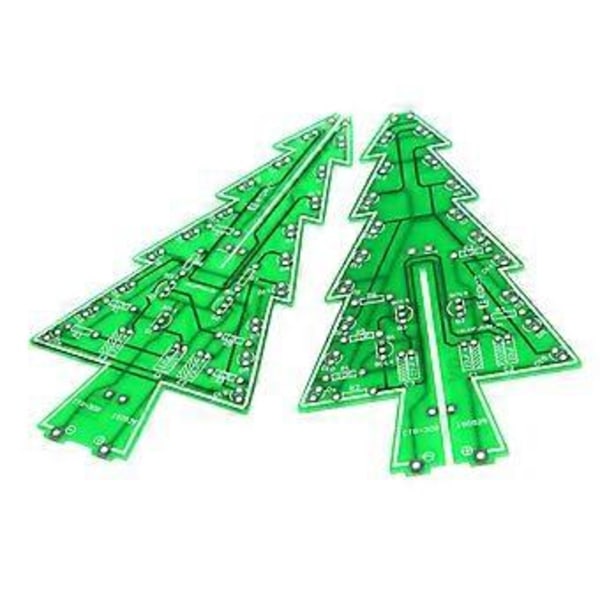Tredimensjonal 3D Juletre LED DIY Kit Rød/Grønn/Gul LED Blink Krets Kit Elektronisk Moro Suite Tilbehør
