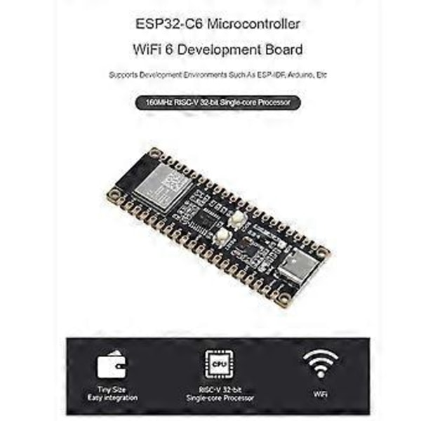 ESP32-C6-Pico-M Utvecklingskort WiFi 6 Mikrokontroller ESP32-C6-MINI-1 Modul Stöd för ESP-IDF