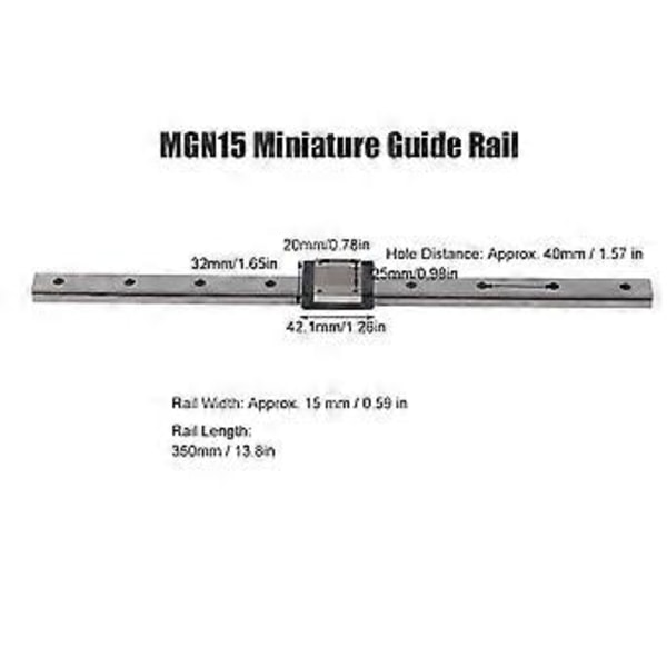 MGN15 Lineaarinen ohjainydin teollisuusautomaatiolaitteet lineaariliukukiskot 350mm