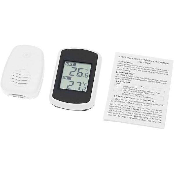Trådlös digital inomhus-/utomhustermometer, bakgrundsbelyst LCD-display inomhus utomhus gåva