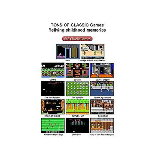 G5 Retro -käsikonsoli 3.0 tuuman taskupeli sisäänrakennetulla 500 pelillä, tupla-modi