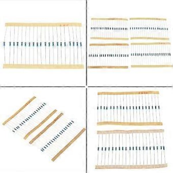 1460st 1/4W Metallfilm Resistor Set Sortimentslåda 1ohm-1Mohm 73 Värden 1% Tolerans