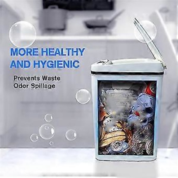 Automatisk Berøringsfri Badeværelses Skraldespand med Låg Hvid Slank Smal Plast Smart Bevægelsessensor Dækket Skraldespand