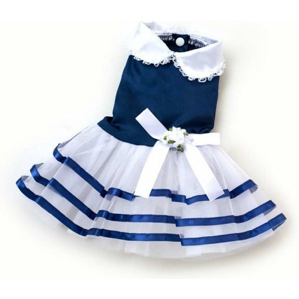 Prinsessklänning för små hundar (blå, M) - Fei Yu