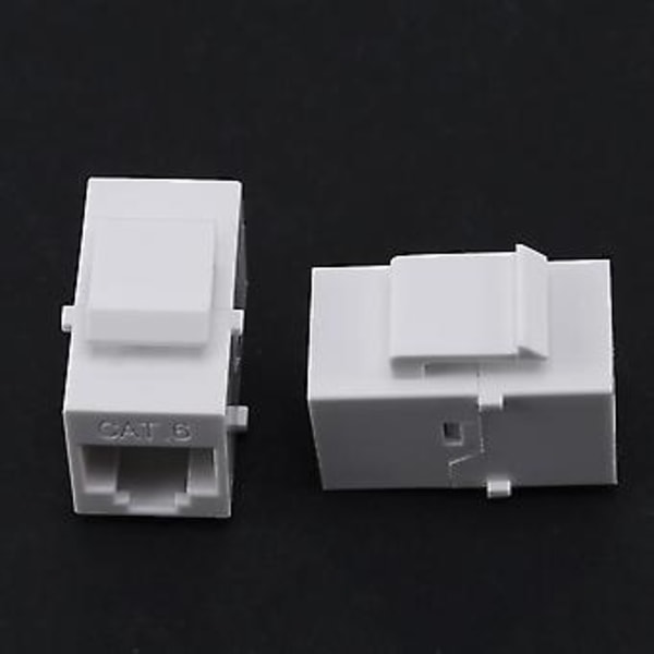 10 st Rj45 Kontakt Keystone Cat6 Förlängningsadapter, vit