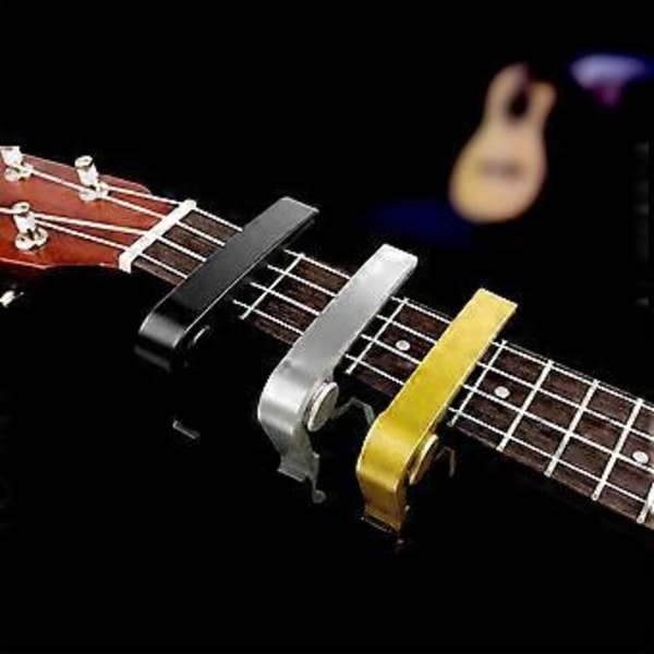 Snabbkopplingsgitarrkapo, Kapotastos Kapo för akustisk gitarr, klassisk gitarr, elgitarr, ukulele, bas, banjo (gyllene)