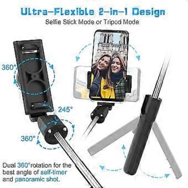 Selfie Stick, Bluetooth Selfie Stick Stativ 3 I 1 Selfie Stick Selfie Stick Med Bluetooth Gåva