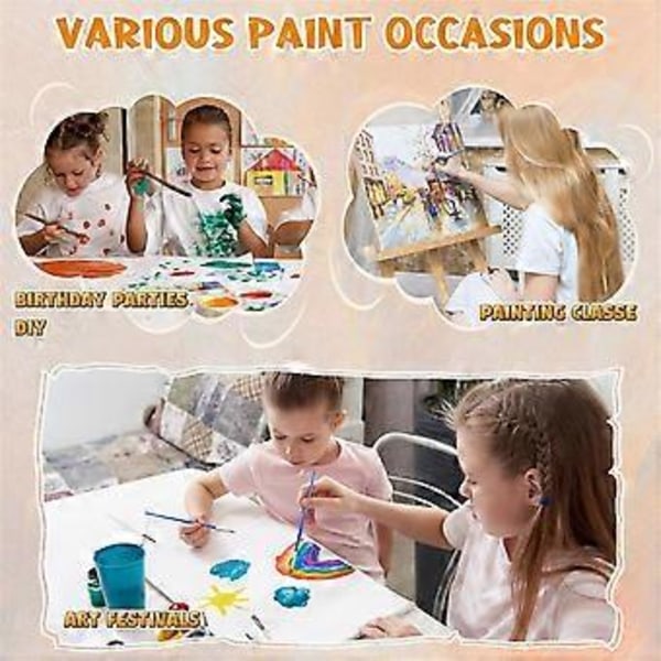 10-pak Akrylmaling Sæt, til Børn Voksne Kunst & Håndværk Maling, til Hjemmeklasselokale Fødselsdag DIY med Paletter og Pensler