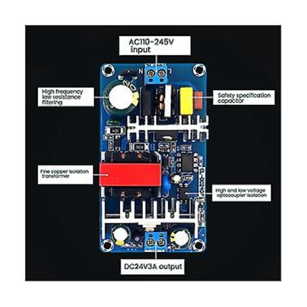 24v 3a Switng Kort 70w Isolert Modul Ac- Innebygd Modul / Til 24v